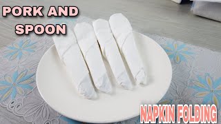 HOW TO FORK AND SPOON WRAP NAPKIN FOLDING DESIGN [upl. by Outlaw]