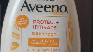 Aveeno sunscreen lotion protects hydratedSPF 50 ReviewSensitive skin skincare aveeno sunscreen [upl. by Enitselec311]