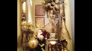 How to Decorate a Christmas Staircase and Foyer  Gold Christmas Decorations with Vibrant Creations [upl. by Marrin]