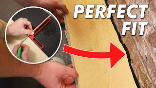 How to Scribe Vinyl Plank Flooring to Fit ANY Curved Wall [upl. by Acinod]