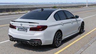 2018 BMW 5Series M550i xDrive Sedan AWD w ARMYTRIX CatBack Exhaust  Revs amp Accelerations [upl. by Ahsataj509]