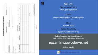 Egzamin zawodowy praktyczny z 01 SPL01 Obsługa magazynów styczeń 2022 [upl. by Naugal322]