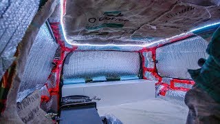 MiniVan Stealth Camper conversion van Build Video  straps for dividing curtain [upl. by Kovar]