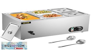 VEVOR 110V Commercial Food Warmer 1x13GN and 4x16GN 5Pan Stainless Steel Bain Review [upl. by Undis]