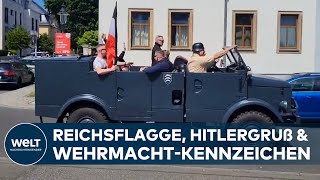 DRESDEN NeonaziTrupp donnerte zum Vatertag verfassungsfeindlichen Kennzeichen durch die Stadt [upl. by Forkey]