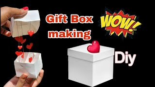 🎁Easy Gift Box making idea❤️giftboxmaking idea craftideas [upl. by Yunfei660]