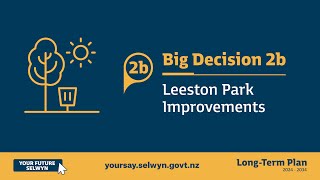 Big Decision 2b Leeston Park improvements  LongTerm Plan 20242034 [upl. by Annunciata]