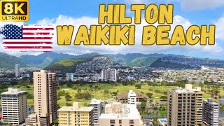 【8K】Honolulu Hilton Waikiki Beach  2 Queen Beds Deluxe Mountain View with Breakfast Included [upl. by Leirej501]