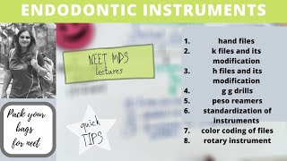 neet  endodontic instruments [upl. by Assertal307]