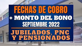 SEPTIEMBRE FECHAS de COBRO y BONO a JUBILADOS  PENSIONADOS y PNC Anses [upl. by Atterehs]