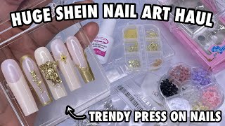 SHEIN Nail Haul  Affordable Nail Art Supplies  Trendy Press On Nails That Look Like Acrylic [upl. by Hofmann]