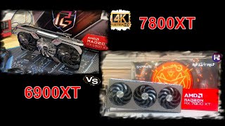 6900XT vs 7800XT 5 Games 4K Benchmark Tests Asrock Phanton and Sapphire Nitro [upl. by Dorsey]