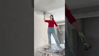 How to Prepare Tiles Wall ​ Wall paint​ Fast amp Beauty part 6014 [upl. by Asirem]