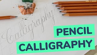 Pencil Calligraphy Tutorial For Beginners FREE Worksheets [upl. by Nugent]