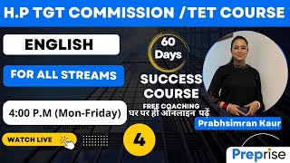 🔴English 04 HP TGT CommissionHP TET By Prabhsimran Kaur Madam [upl. by Caia]