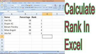 How to Calculate Rank In Excel [upl. by Lowndes]