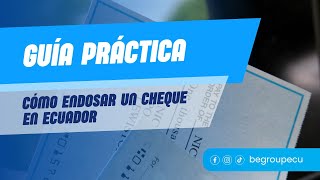 APRENDE A ENDOSAR UN CHEQUE EN ECUADOR [upl. by Nyraa]