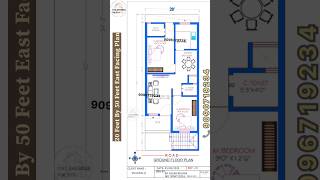 Viral 1000Sqft House Plan 20X50 House Plan East Facing East Face home design 20x50houseplan [upl. by Anilegnave]