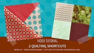 2 quilting shortcuts video tutorial [upl. by Elmajian90]