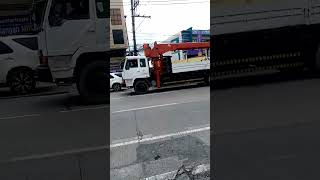 Crane truck in Highway Philippines containertruck commercialvehicle [upl. by Trovillion]