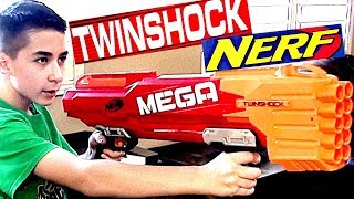 Nerf NStrike Mega Twinshock Blaster Review with RobertAndre  GIVEAWAY [upl. by Tallia409]