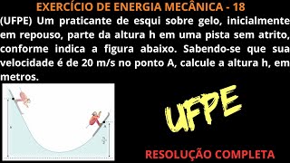 EXERCÍCIO RESOLVIDO DE MECÂNICA  18 Um praticante de esqui sobre gelo inicialmente em repouso [upl. by Lottie]