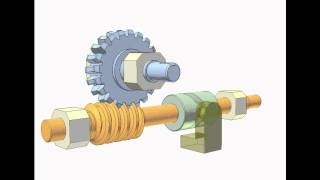 Worm Drive 5a Rotating and translating worm [upl. by Bettine]