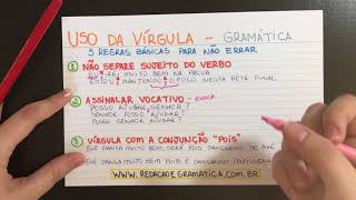 USO DA VÍRGULA DICAS RÁPIDAS [upl. by Berard]