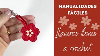 Cómo hacer llaveros a crochet flores de ganchillo [upl. by Elton573]