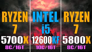 RYZEN 7 5700X vs INTEL i5 12600KF vs RYZEN 7 5800X  PC GAMES BENCHMARK TEST [upl. by Gordy]