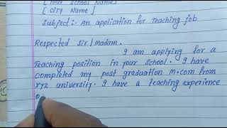 application for the post of teacher application for teaching job  write application for teacher job [upl. by Celine971]