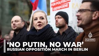 Russian oppositioninexile march against Putin in Berlin [upl. by Bastien]