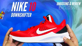 Nike Downshifter 10 Series  Unboxing amp Review  Nike under ₹3000  Fiercing Red Colour 🔥 🔥 [upl. by Pettiford]