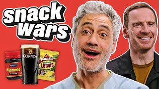 Taika Waititi And Michael Fassbender Rate New Zealand and Irish Food  Snack Wars [upl. by Leira]