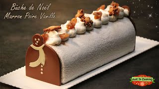 ❅ Recette de Bûche de Noël Marron Poire Vanille ❅ [upl. by Krystalle]