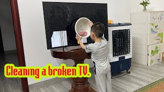 Cleaning a broken TV [upl. by Aeslahc]