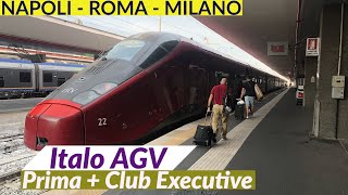 Italys Italo train  Prima vs Club Executive Class  Napoli  Roma  Milano  Trip report [upl. by Atnovart202]