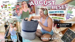 AUGUST MONTHLY RESET  deep cleaning the bus new budget grocery haul amp meal plan  more [upl. by Ponzo]