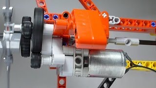 LEGO Motor DIY Part 3 Power Functions 9396 BModel TwinRotor Helicopter Demonstration [upl. by Htebasil]