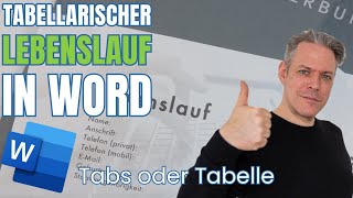 Lebenslauf in Word Online gestalten mit Tabellen und Tabstopps kostenlos im Browser [upl. by Matlick653]