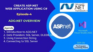 Create ASPNET Web Application using C Episode4 ADONET Overview [upl. by Cheryl]