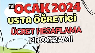 Ocak 2024 usta öğretici maaş hesaplama uygulaması Bu ay ne kadar maaş alacağım Örnek ücret hesabı [upl. by Eeuqram]