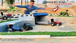 Making mini bridge and underground parking for Rc tractor using bricks 🧱 ll Aakash946 [upl. by Mady]