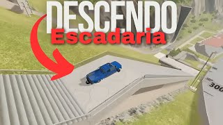 DESAFIO Beamng Drive descendo a escadaria com carros com PEÇAS ALEATÓRIAS [upl. by Llenrahc]