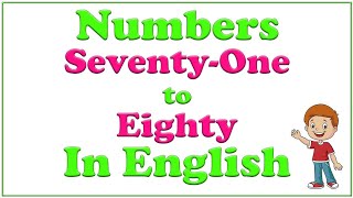 Learn Counting Seventy One to Eighty in English for Kids  Number Song  61 to 70 ‎KidsSky [upl. by Walrath]