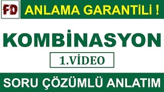 KOMBİNASYON 1 SORU ÇÖZÜMLÜ  SIRALAMA VE SEÇME  ANLAMA GARANTİLİ [upl. by Aerdied]