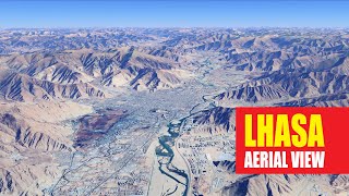 Lhasa aerial view Lhasa city Tibet Lhasa [upl. by Acirdna]