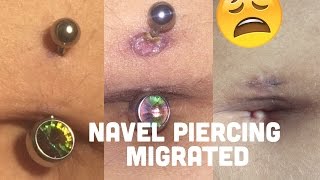 My navel piercing was MIGRATING amp I didnt know  Piercing horror story  Elizabeth Kate [upl. by Nodababus]