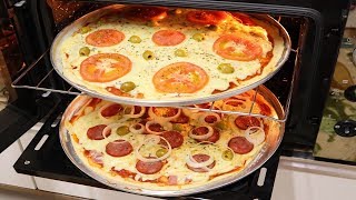 PIZZA DE LIQUIDIFICADOR SUPER FÁCIL I RENDE DUAS PIZZAS GRANDES [upl. by Pepillo]