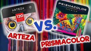 Arteza vs Prismacolor Colored Pencils  Colored Pencil Comparison  Cadillac Cartoonz [upl. by Parfitt]